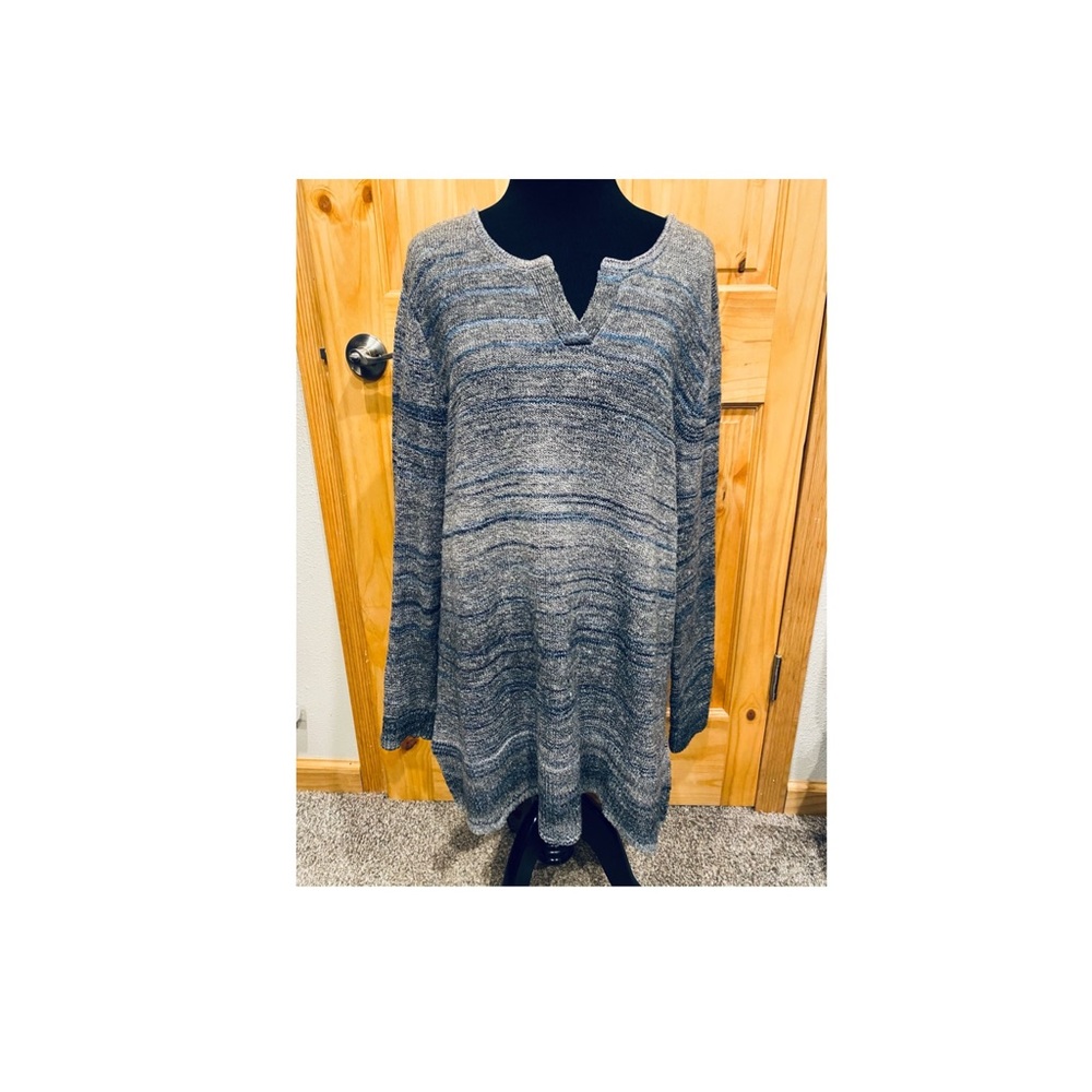 Marble Blue V-Neck Sweater